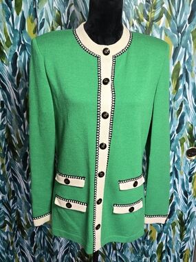 Vintage St. John Classic Green Cardigan Jacket